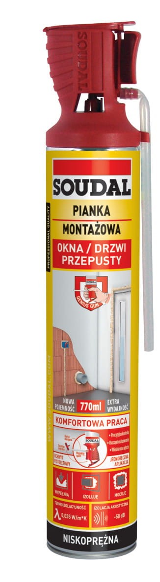 SOUDAL Yellow Pianka z aplikatorem Genius Gun