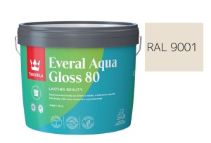 TIKKURILA Everal Aqua Gloss [80] 2,7l Połysk KOLOR KREMOWY RAL 9001