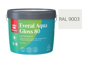 TIKKURILA Everal Aqua Gloss [80] 2,7l Połysk KOLOR BIAŁY SYGNAŁOWY RAL 9003