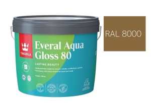 TIKKURILA Everal Aqua Gloss [80] 2,7l Połysk KOLOR BRĄZOWO ZIELONY RAL 8000