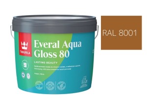 TIKKURILA Everal Aqua Gloss [80] 2,7l Połysk KOLOR ORZECH JASNY  RAL 8001