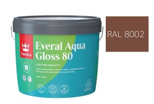 TIKKURILA Everal Aqua Gloss [80] 2,7l Połysk KOLOR ORZECH  RAL 8002