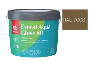 TIKKURILA Everal Aqua Gloss [80] 2,7l Połysk KOLOR  SZARY KHAKI  RAL 7008