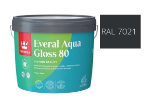 TIKKURILA Everal Aqua Gloss [80] 2,7l Połysk KOLOR SZARO CZARNY RAL 7021