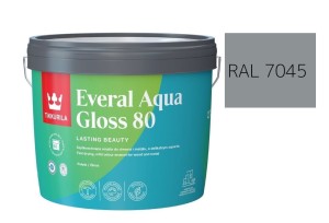 TIKKURILA Everal Aqua Gloss [80] 2,7l Połysk KOLOR SZARY TELEGREY 1 RAL 7045