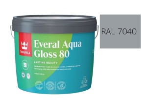 TIKKURILA Everal Aqua Gloss [80] 2,7l Połysk KOLOR SZARY OKIENNY RAL 7040