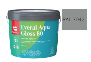 TIKKURILA Everal Aqua Gloss [80] 2,7l Połysk KOLOR SZARY DROGOWY RAL 7042