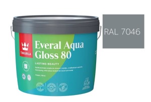 TIKKURILA Everal Aqua Gloss [80] 2,7l Połysk KOLOR SZARY JASNY RAL 7046