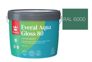 TIKKURILA Everal Aqua Gloss [80] 2,7l Połysk KOLOR ZIELONY PATYNOWY  RAL 6000