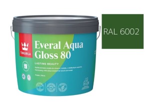 TIKKURILA Everal Aqua Gloss [80] 2,7l Połysk KOLOR ZIELONY LIŚCIASTY  RAL 6002