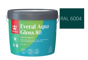 TIKKURILA Everal Aqua Gloss [80] 2,7l Połysk KOLOR ZIELONO NIEBIESKI RAL 6004