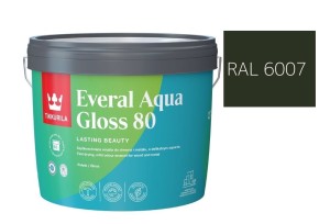TIKKURILA Everal Aqua Gloss [80] 2,7l Połysk KOLOR ZIELONY BUTELKOWY RAL 6007