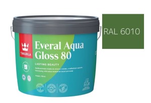 TIKKURILA Everal Aqua Gloss [80] 2,7l Połysk KOLOR ZIELONY TRAWIASTY RAL 6010