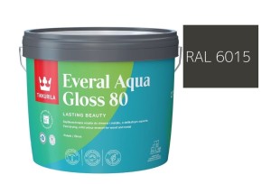 TIKKURILA Everal Aqua Gloss [80] 2,7l Połysk KOLOR CZARNA OLIWKA RAL 6015