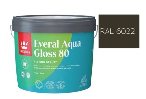 TIKKURILA Everal Aqua Gloss [80] 2,7l Połysk KOLOR BRĄZOWA OLIWKA RAL 6022