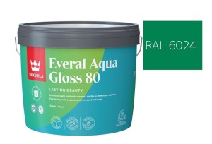 TIKKURILA Everal Aqua Gloss [80] 2,7l Połysk KOLOR ZIELONY OSTRZEGAWCZY RAL 6024