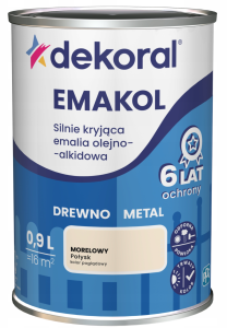 DEKORAL Emakol Strong emalia do drewna i metalu 0,9l Morelowy