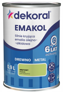 DEKORAL Emakol Strong emalia do drewna i metalu 0,9l Miętowy