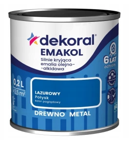 DEKORAL Emakol Strong emalia do drewna i metalu 0,2l Lazurowy