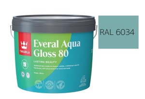 TIKKURILA Everal Aqua Gloss [80] 2,7l Połysk KOLOR TURKUS PASTELOWY RAL 6034