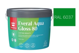 TIKKURILA Everal Aqua Gloss [80] 2,7l Połysk KOLOR ZIELONY CZYSTY RAL 6037