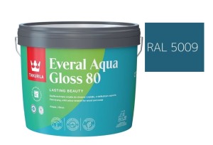 TIKKURILA Everal Aqua Gloss [80] 2,7l Połysk KOLOR NIEBIESKI AZUROWY RAL 5009