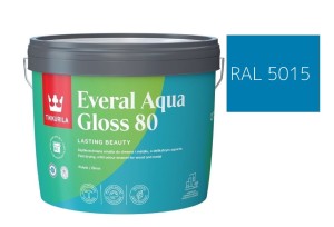 TIKKURILA Everal Aqua Gloss [80] 2,7l Połysk KOLOR NIEBIESKI ŚREDNI RAL 5015