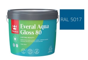 TIKKURILA Everal Aqua Gloss [80] 2,7l Połysk KOLOR NIEBIESKI OSTRZEGAWCZY RAL 5017