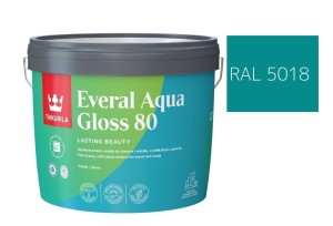 TIKKURILA Everal Aqua Gloss [80] 2,7l Połysk KOLOR TURKUSOWY RAL 5018