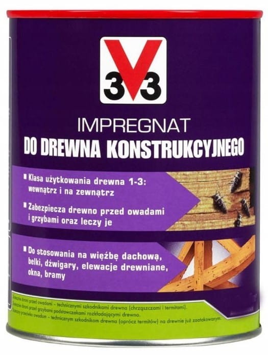 V33 Impregnat do drewna konstrukcyjnego Plus 1L