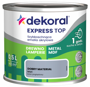 DEKORAL AKRYLUX Emalia akrylowa EXPRESS TOP 0,5L Dobry Materiał Mat