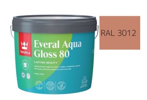 TIKKURILA Everal Aqua Gloss [80] 2,7l Połysk KOLOR CZERWONO BEŻOWY RAL 3012