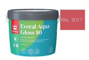 TIKKURILA Everal Aqua Gloss [80] 2,7l Połysk KOLOR CZERWONO RÓŻOWY RAL 3017