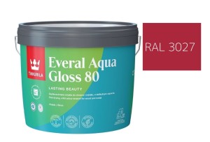 TIKKURILA Everal Aqua Gloss [80] 2,7l Połysk KOLOR MALINOWY RAL 3027