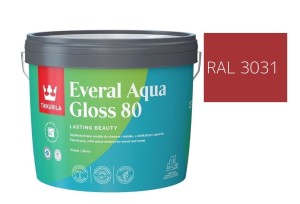 TIKKURILA Everal Aqua Gloss [80] 2,7l Połysk KOLOR CZERWONY ORIENTALNY RAL 3031