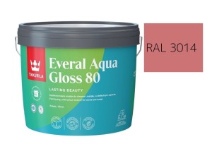 TIKKURILA Everal Aqua Gloss [80] 2,7l Połysk KOLOR RÓŻOWY CIEMNY RAL 3014