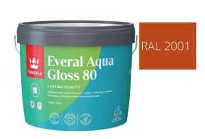 TIKKURILA Everal Aqua Gloss [80] 2,7l Połysk KOLOR POMARAŃCZOWO CZERWONY RAL 2001
