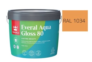 TIKKURILA Everal Aqua Gloss [80] 2,7l Połysk KOLOR ŻÓŁTY PASTELOWY  RAL 1034