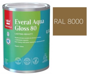 TIKKURILA Everal Aqua Gloss [80] 0,9l Połysk KOLOR BRĄZOWO ZIELONY RAL 8000