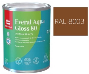 TIKKURILA Everal Aqua Gloss [80] 0,9l Połysk KOLOR BRĄZOWY MIODOWY RAL 8003