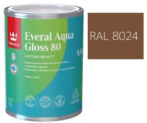TIKKURILA Everal Aqua Gloss [80] 0,9l Połysk KOLOR BEŻOWO BRĄZOWY RAL 8024