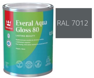TIKKURILA Everal Aqua Gloss [80] 0,9l Połysk KOLOR SZARY BAZALTOWY RAL 7012