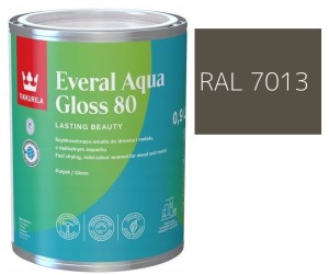 TIKKURILA Everal Aqua Gloss [80] 0,9l Połysk KOLOR BRĄZOWO SZARY RAL 7013