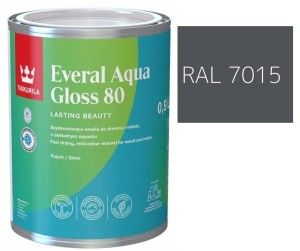 TIKKURILA Everal Aqua Gloss [80] 0,9l Połysk KOLOR BRĄZOWY ŁUPKOWY RAL 7015