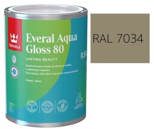 TIKKURILA Everal Aqua Gloss [80] 0,9l Połysk KOLOR SZARO-ŻÓŁTY RAL 7034