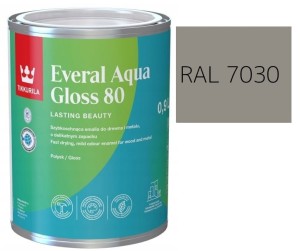 TIKKURILA Everal Aqua Gloss [80] 0,9l Połysk KOLOR SZARY KAMIENNY RAL 7030
