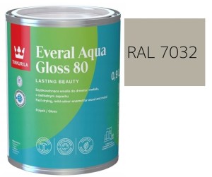 TIKKURILA Everal Aqua Gloss [80] 0,9l Połysk KOLOR SZARY BEŻOWY RAL 7032