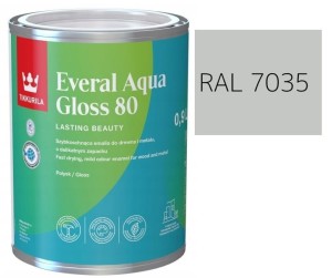 TIKKURILA Everal Aqua Gloss [80] 0,9l Połysk KOLOR JASNO SZARY RAL 7035