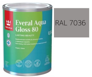 TIKKURILA Everal Aqua Gloss [80] 0,9l Połysk KOLOR SZARY PLATYNOWY RAL 7036