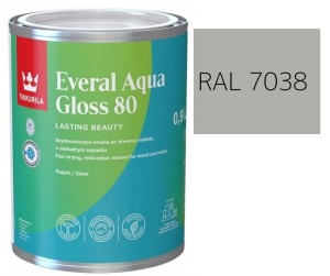 TIKKURILA Everal Aqua Gloss [80] 0,9l Połysk KOLOR SZARY AGATOWY RAL 7038